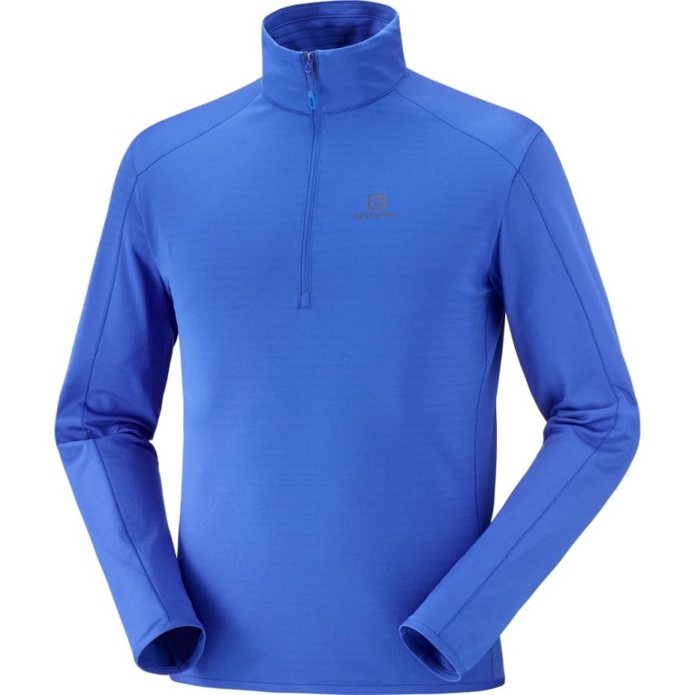 Sudaderas Salomon Essential Lightwarm Half Zip Hombre Azules | MX HJNA296